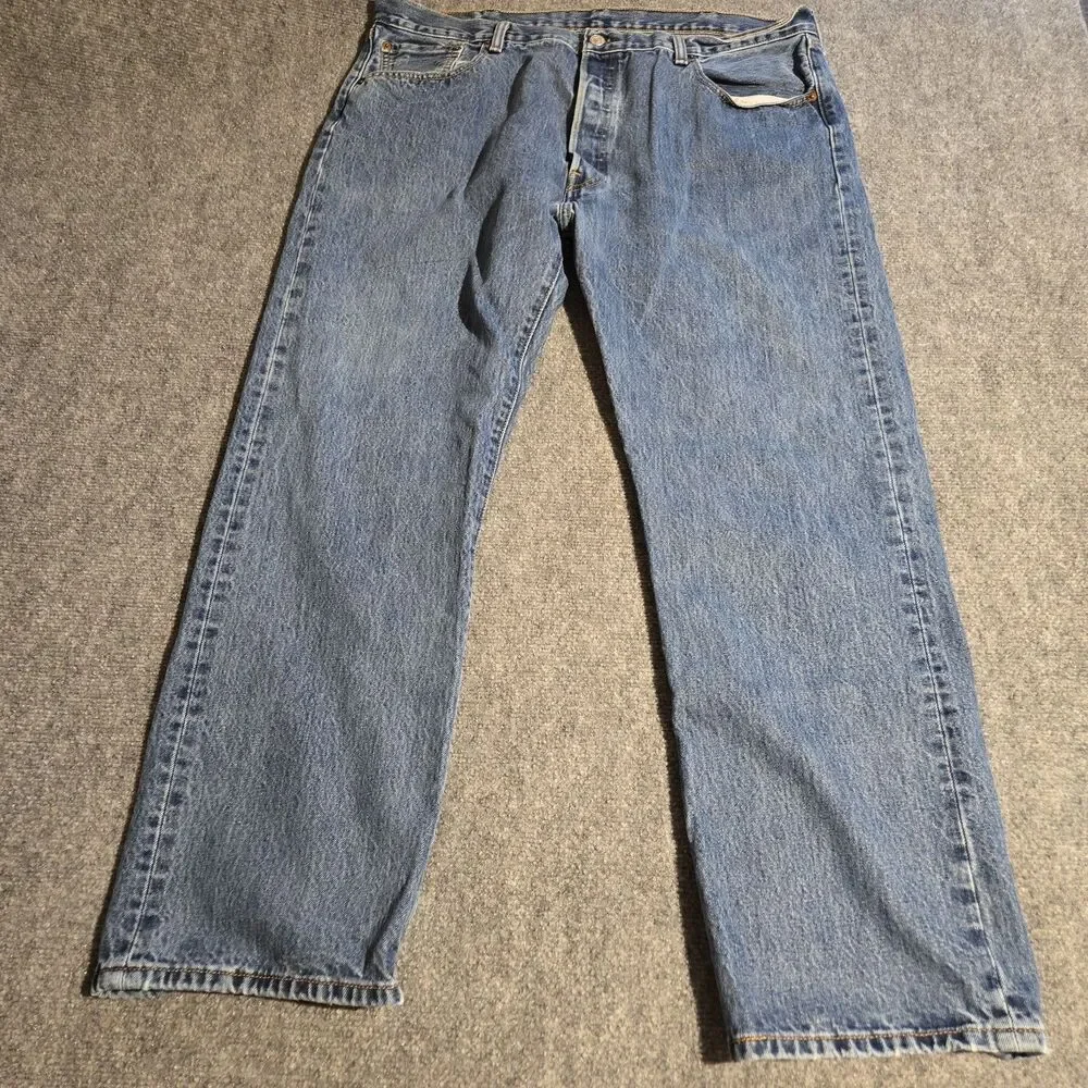 VTG Levis 501 Button Fly Jeans Mens 40x30 Blue Medium Wash 90s Straight